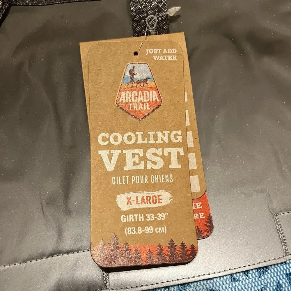 Arcadia Trails NWT Cooling Vest Dog SZ XL Grey Blue High Visibility Breathable